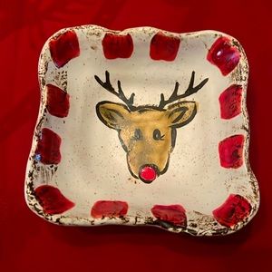 Etta B Christmas Pottery Rudolph Dish